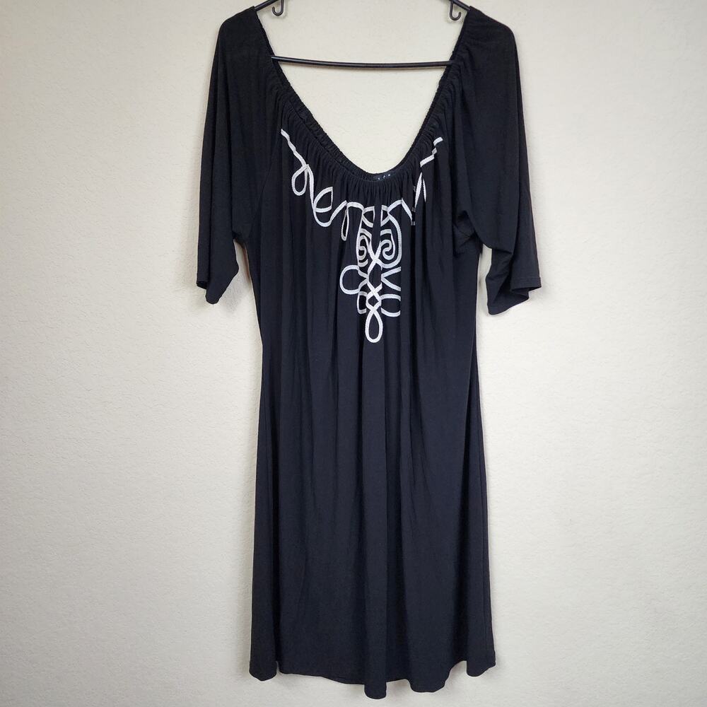 Tiana B XL Black Embroidered Dress